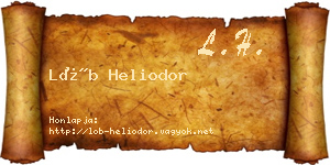 Löb Heliodor névjegykártya